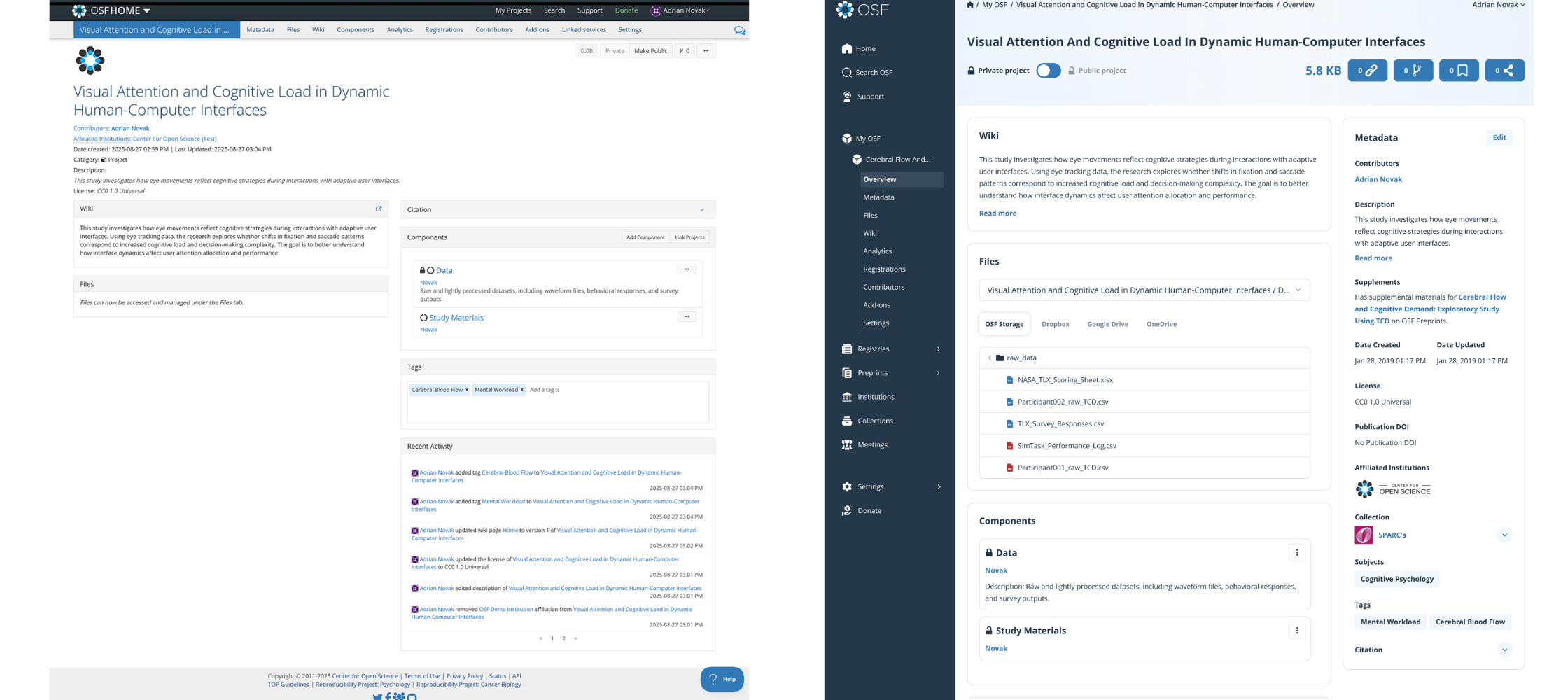 OSF Overview Before and After