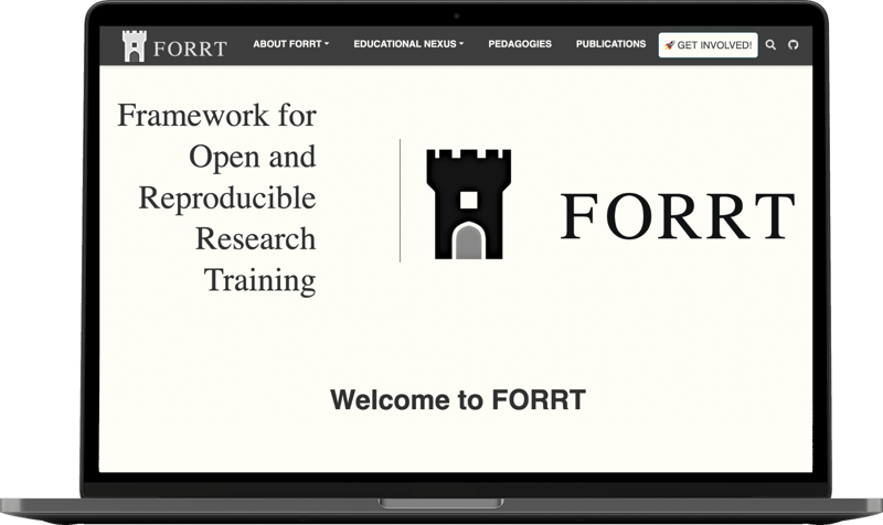 Screenshot of FORRT homepage