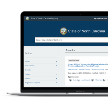 Screenshot of NC Registry