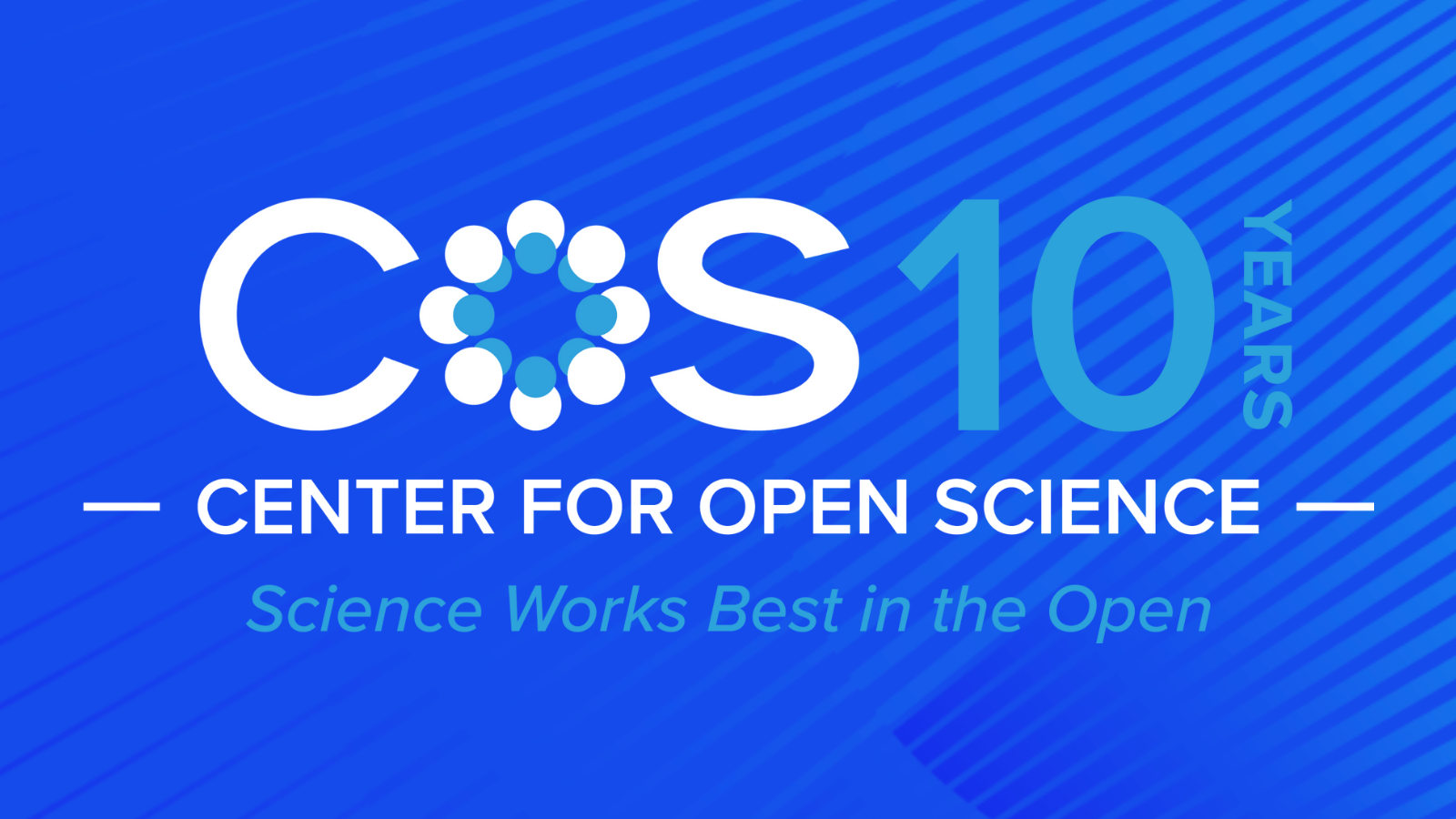 Blue background with COS logo and tagline that reads "Science Works Best in the Open"