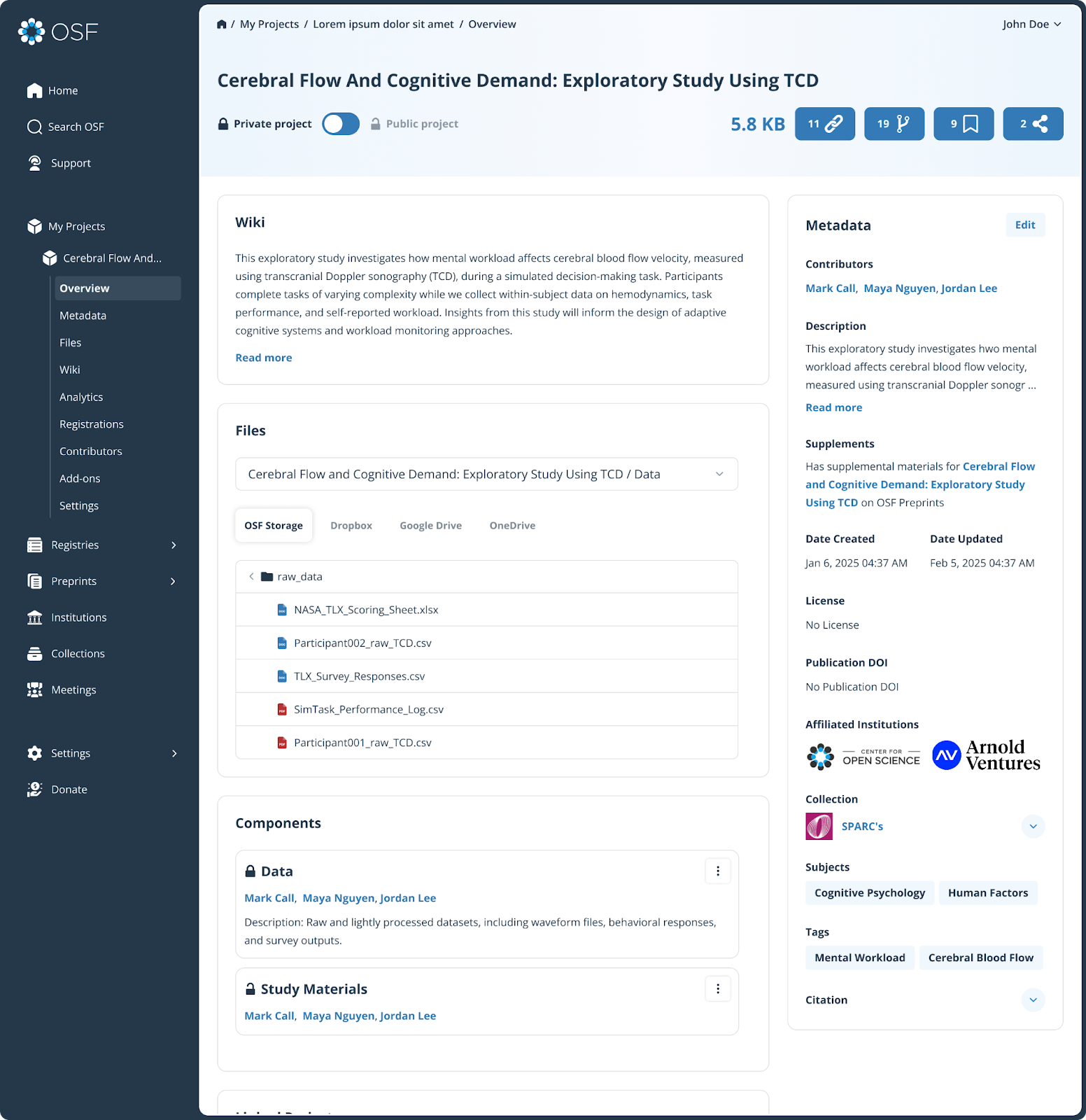 OSF UI Improvements