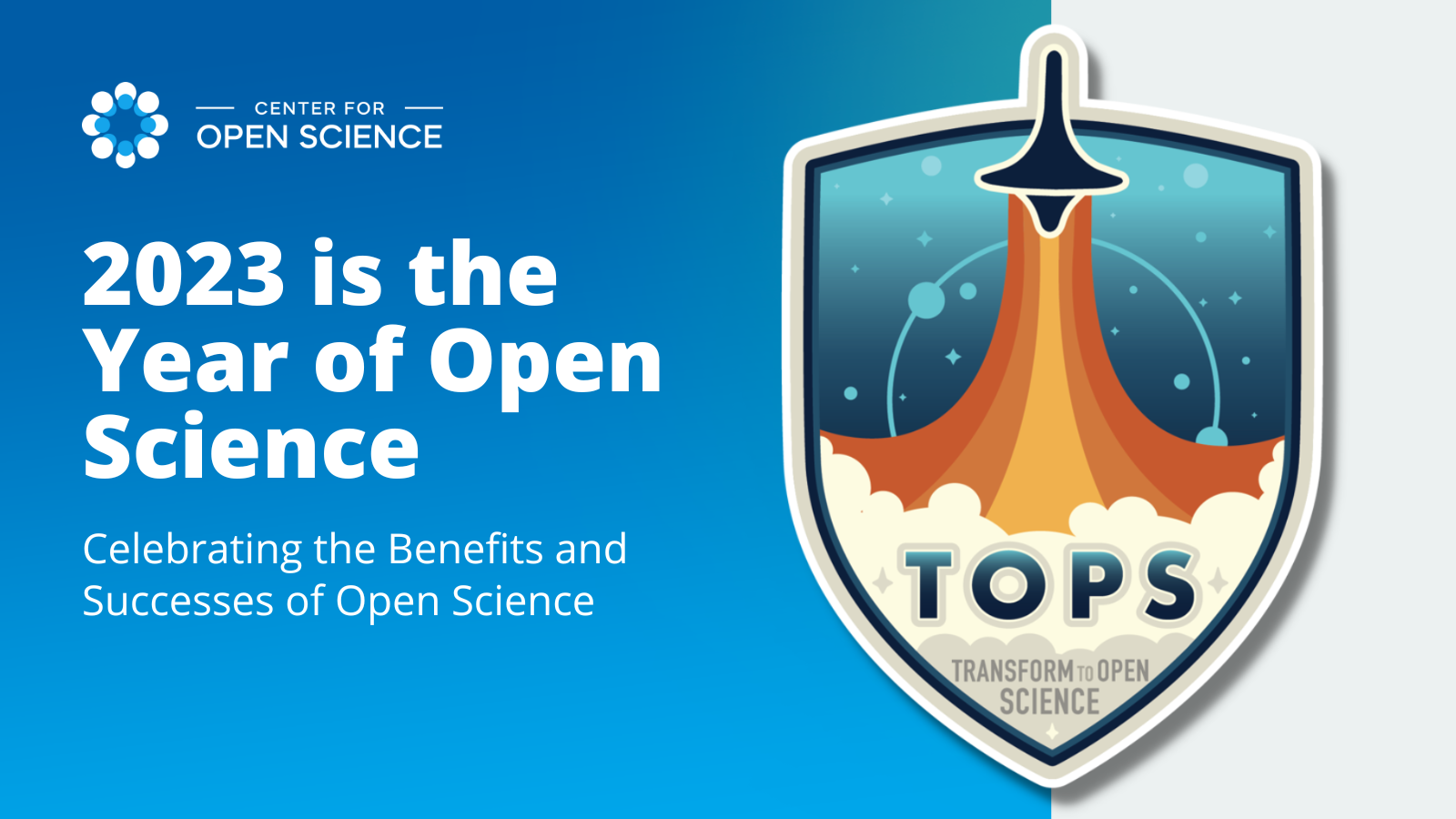 2023 is the Year of Open Science - Celebrate the Benefits and Successes of Open Science with NASA TOPS logo