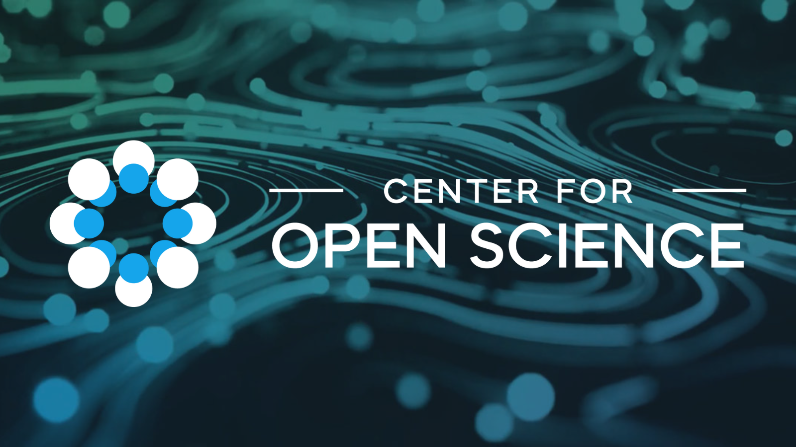 Blue/green background with Center for Open Science logo