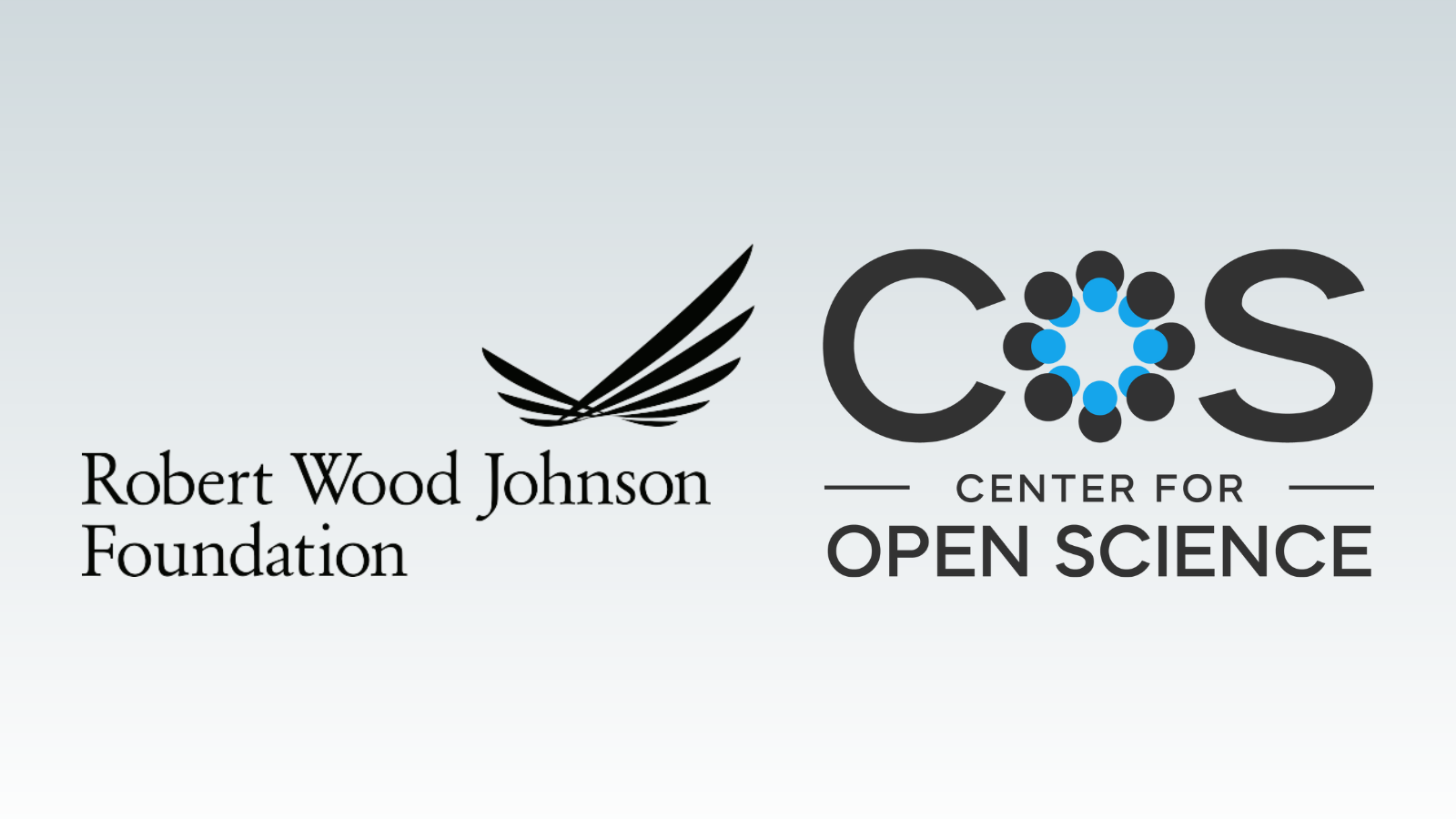 Logos of Robert Wood Johnson Foundation next to Center for Open Science