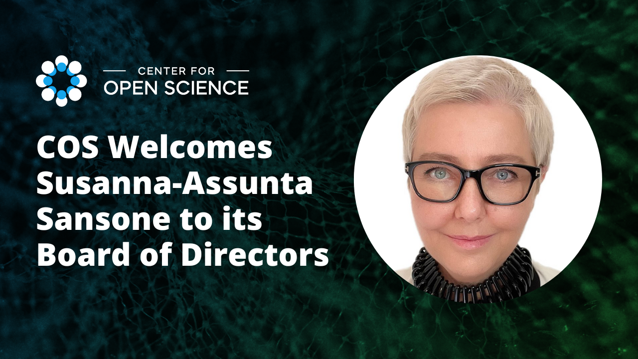COS Welcomes Susanna-Assunta Sansone to its Board of Directors